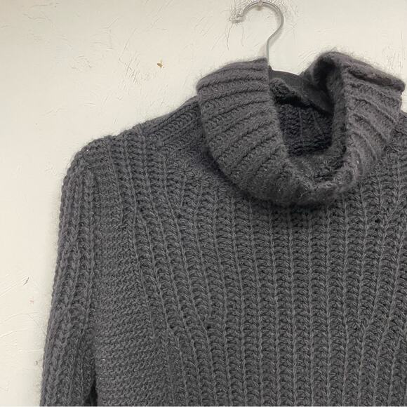 Banana Republic Black Merino Wool & Alpaca Blend Turtleneck Sweater Womens XS - Picture 7 of 8